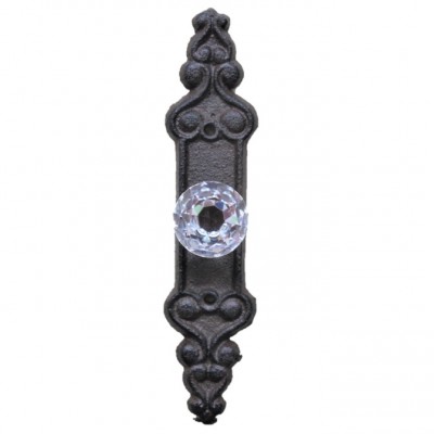 G077 - IRON DRAWER PULL WITH CRYSTAL KNOB